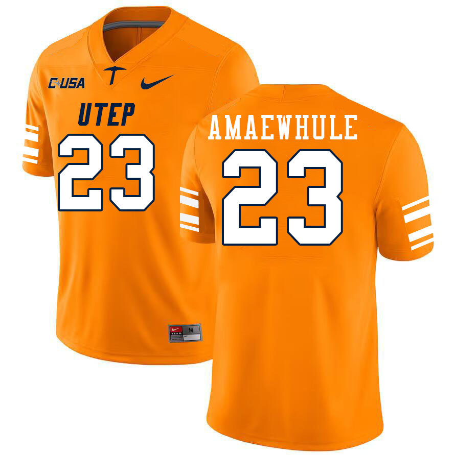Men-Youth #23 Praise Amaewhule UTEP Miners 2023 College Football Jerseys Stitched-Orange